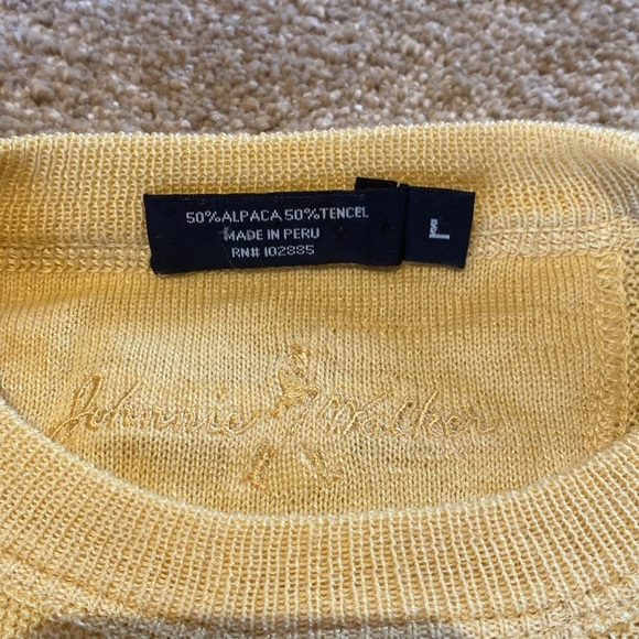 Johnnie Walker Alapca & Tencel Blend L/S Crew Neck Sweater Lemon L *Tiny Flaw - Picture 3 of 10